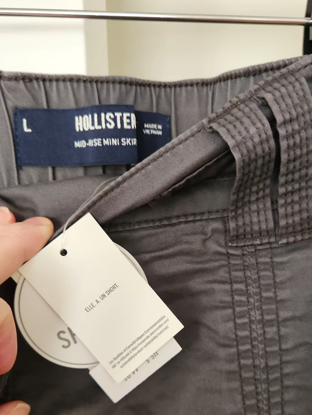 Hollister Women's Dark Gray Cargo Skort with Drawstring Waist NWT